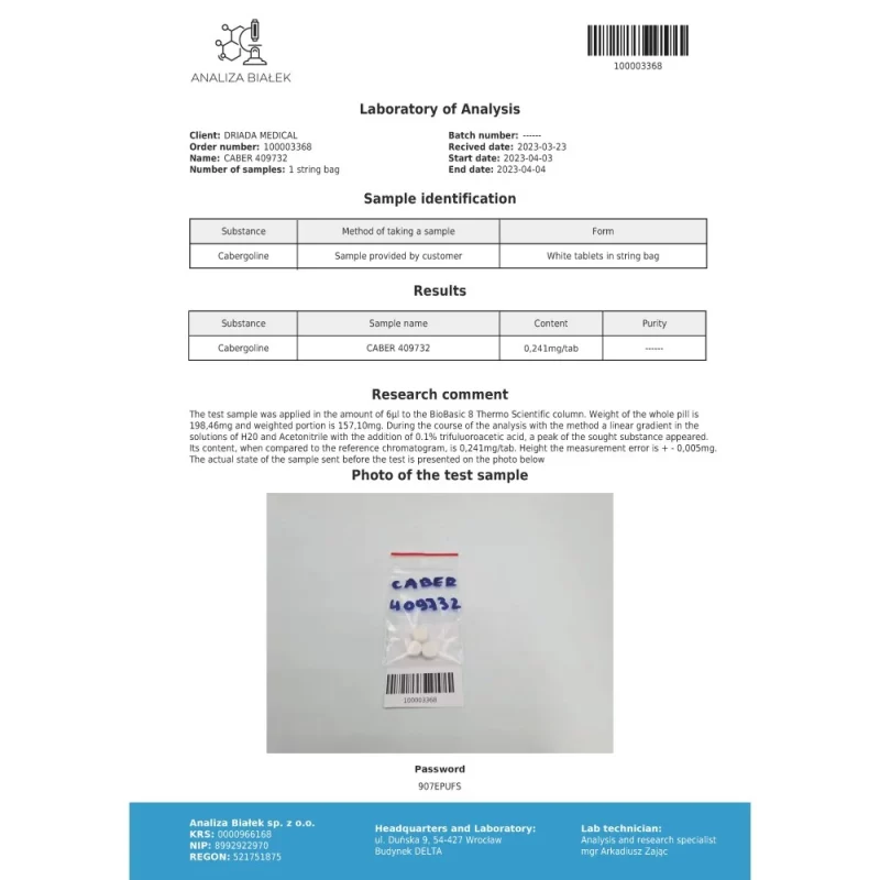 Caberos (Cabergoline) 0.125mg - Image 3