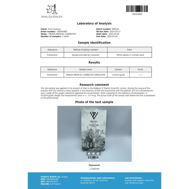 Clenbutos 40 mcg (Clenbuterol) - Image 5