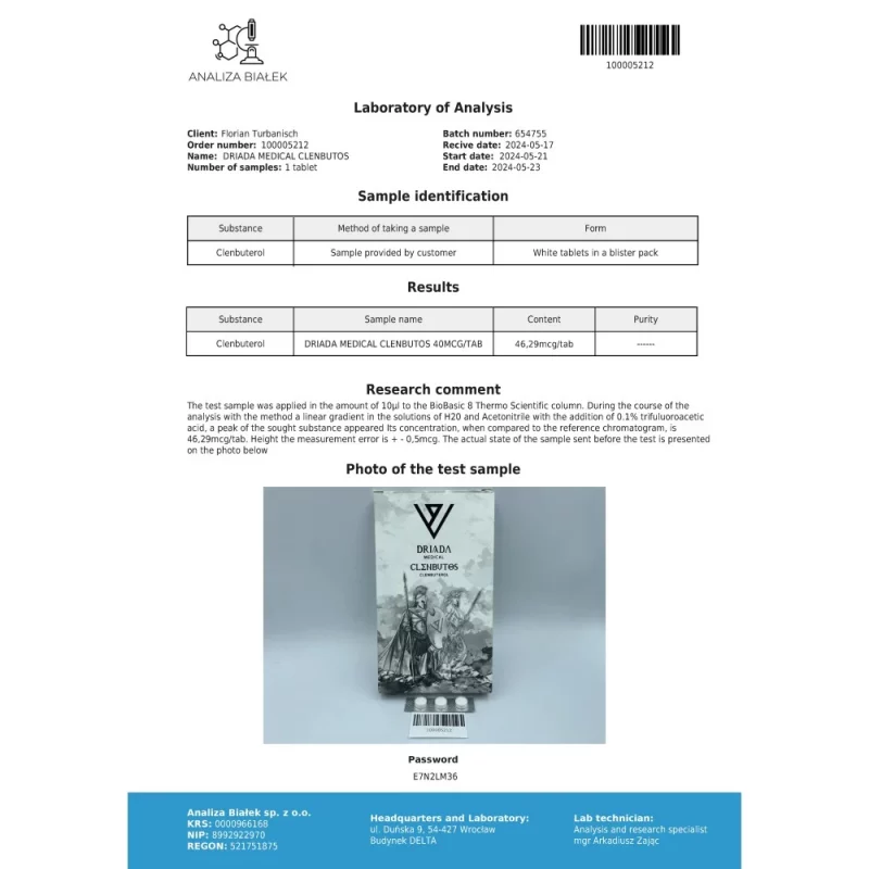 Clenbutos 40 mcg (Clenbuterol) - Image 6