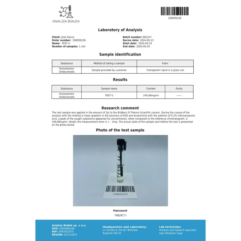 Andriolos 250 mg/ml (Testosterone Undecanoate) 10ml vial - Image 3
