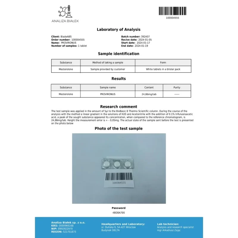 Provironus 25 mg (Mesterolone) - Image 3