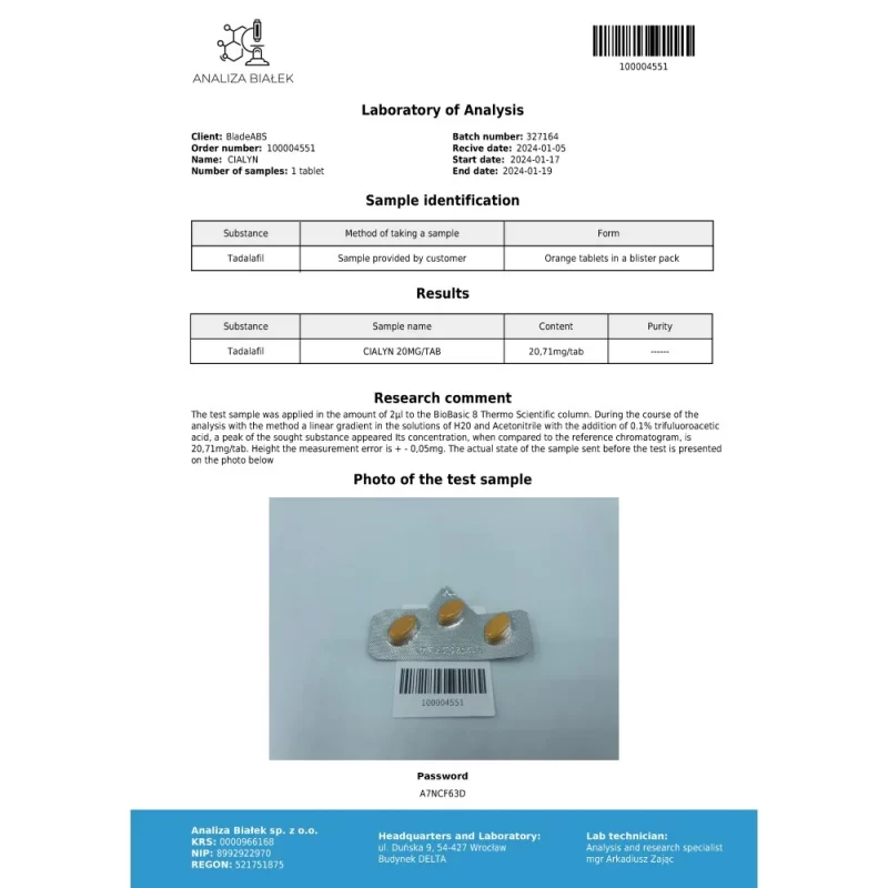 Cialyn 20mg (Tadalafil) - Image 2
