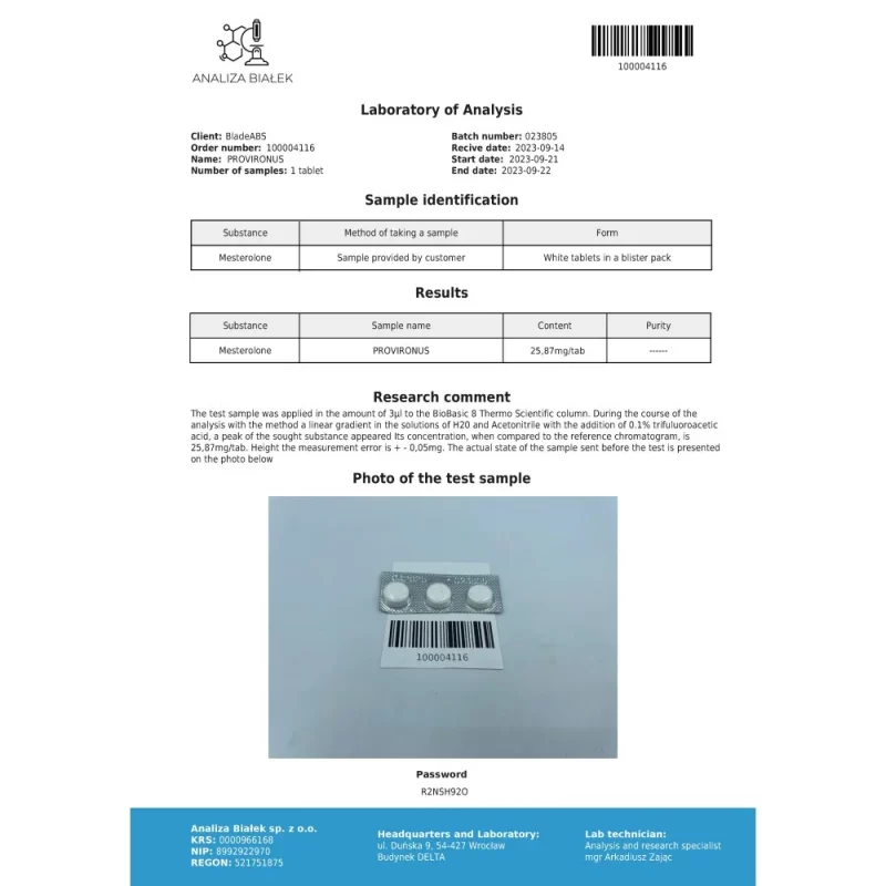 Provironus 25 mg (Mesterolone) - Image 4