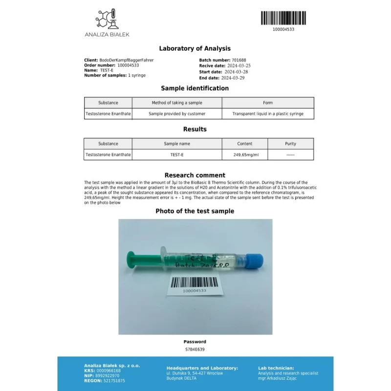 Testos 250 mg/ml (Testosterone Enanthate) - Image 4