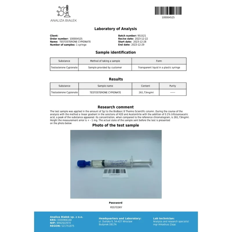 Cypilos 250 mg/ml (Testosterone Cypionate) 10ml vial - Image 3