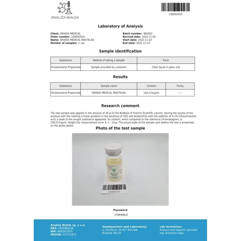 Mastelad 100 mg/ml (Drostanolone Propionate) 10ml vial - Image 4
