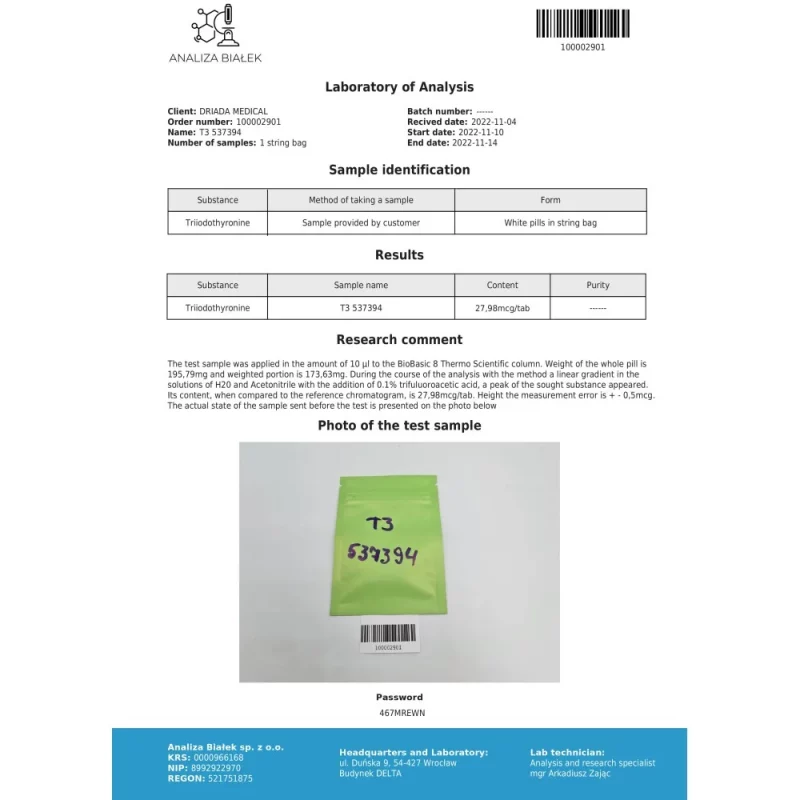 Liothymed 25 mcg (T3 - Triiodothyronine) - Image 3