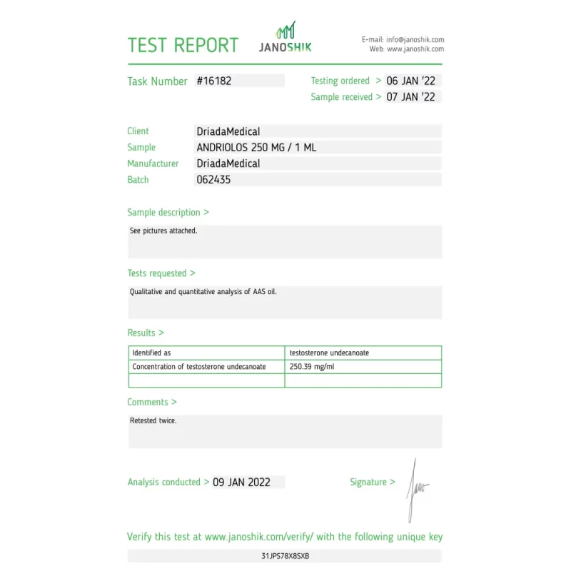 Andriolos 250 mg/ml (Testosterone Undecanoate) 10ml vial - Image 4