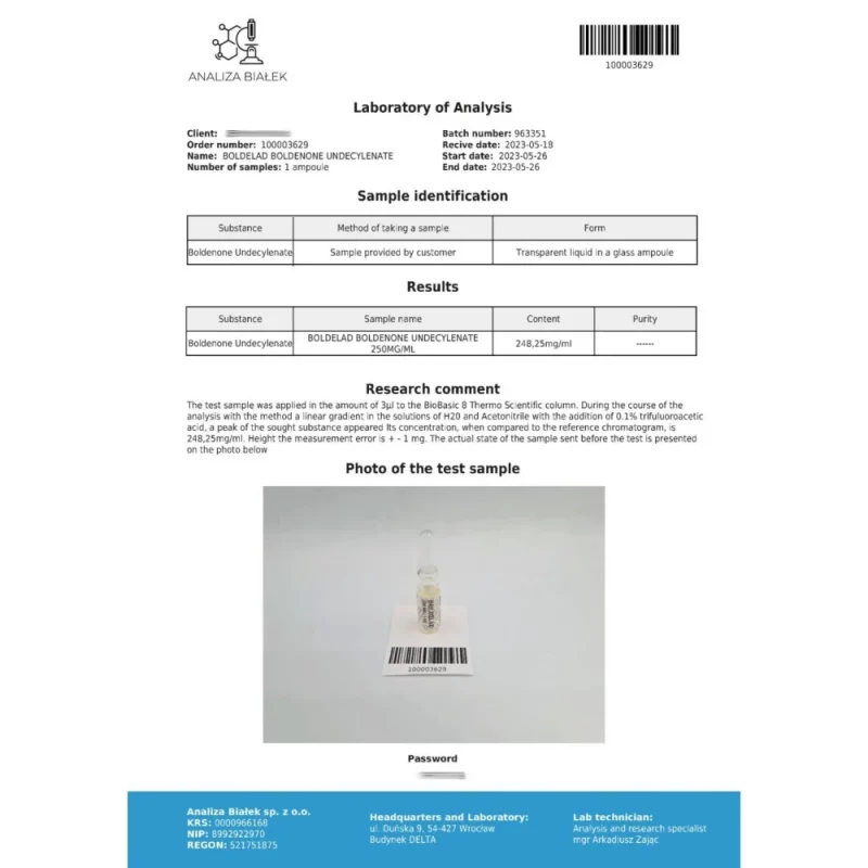 Boldelad 250 mg/ml (Boldenone Undecylenate) - Image 2