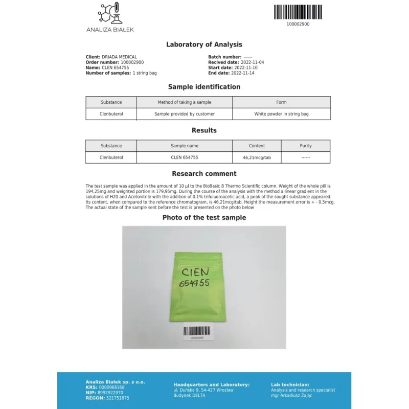 Clenbutos 40 mcg (Clenbuterol) - Image 7