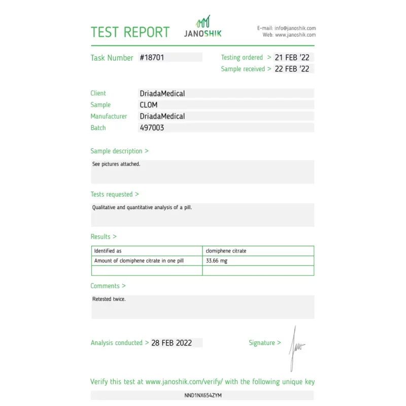 Clomilad 25 mg (Clomiphene Citrate) - Image 3