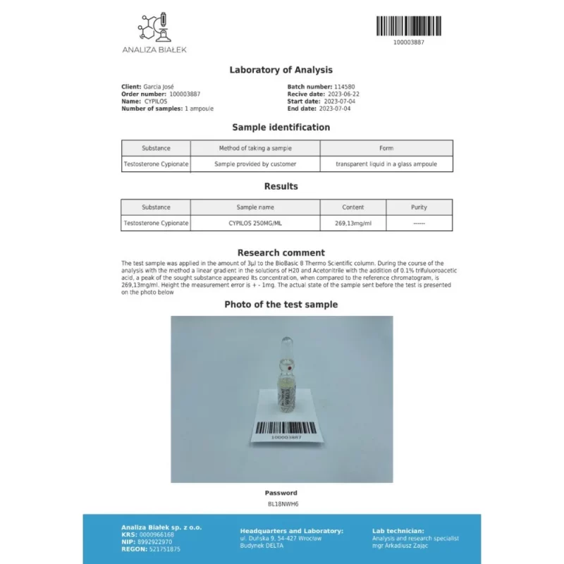 Cypilos 250 mg/ml (Testosterone Cypionate) 10ml vial - Image 6