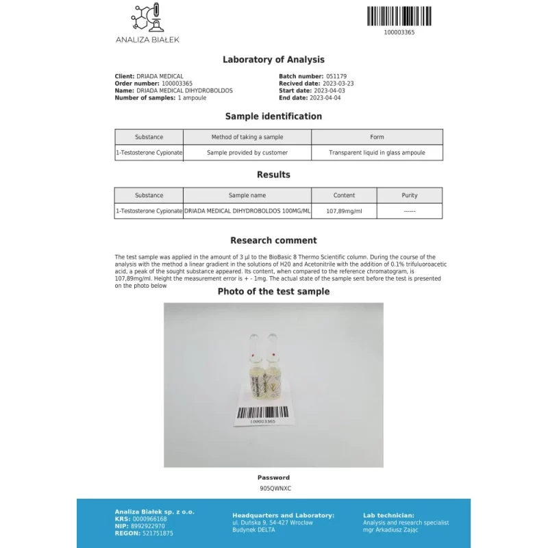 Dihydroboldos 100 mg/ml (Dihydroboldenone Cypionate) 10ml vial - Image 3