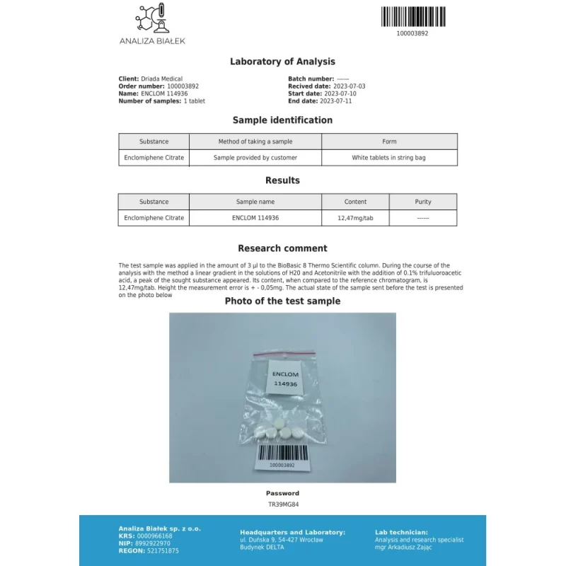 Enclomilad 12.5 mg (Enclomiphene citrate) - Image 3