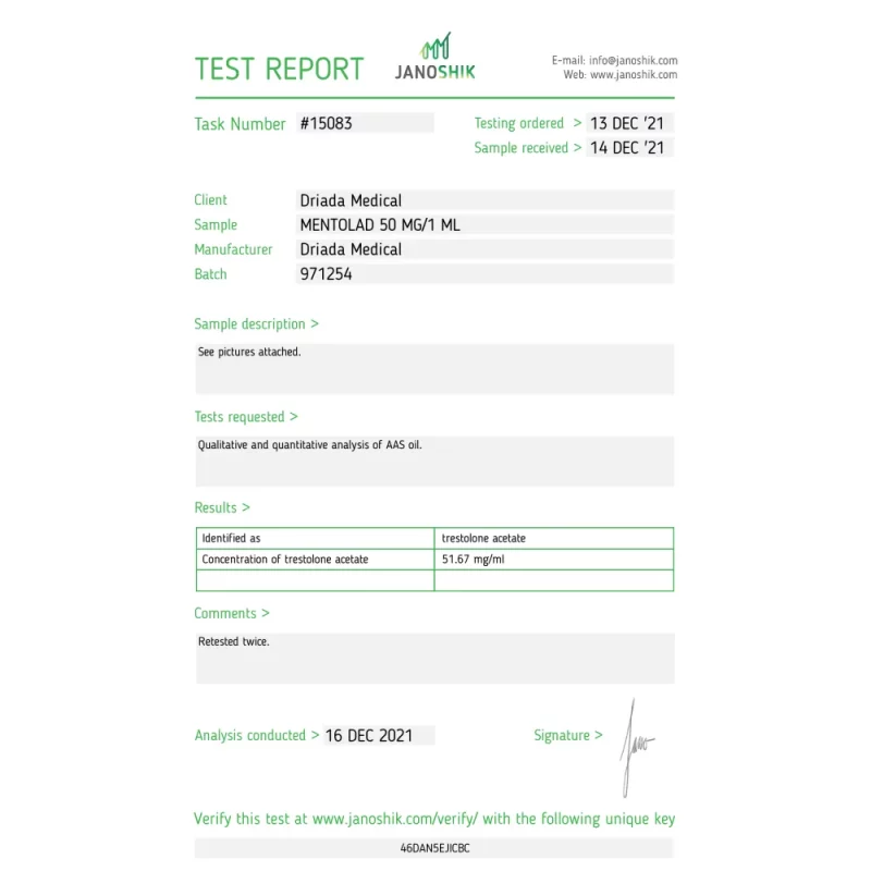 Mentolad 50 mg/ml (Trestolone acetate) 10ml vial - Image 4