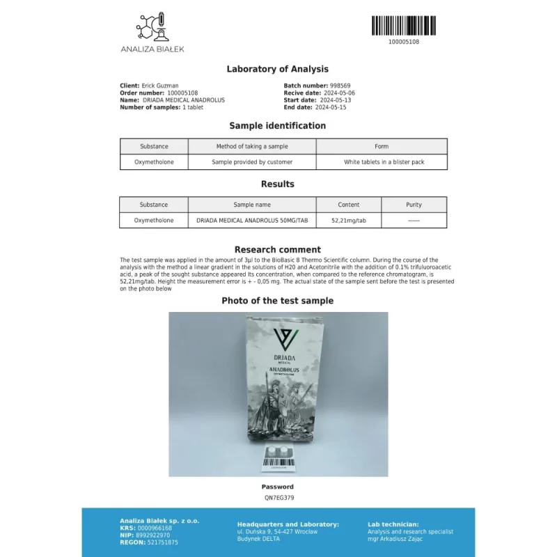 Anadrolus 50 mg (Oxymetholone) - Image 3
