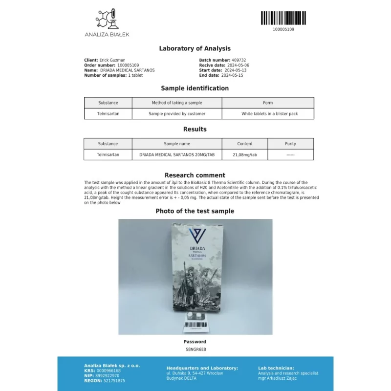 Sartanos 20mg (Telmisartan) - Image 2